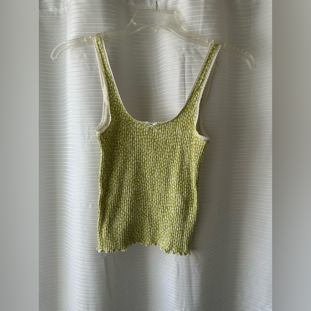 Billabong Green Floral Ribbed Camisole